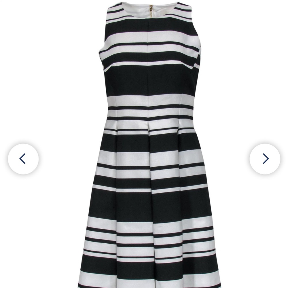 Kate Spade - Black & White Striped Fit & Flare Dress
